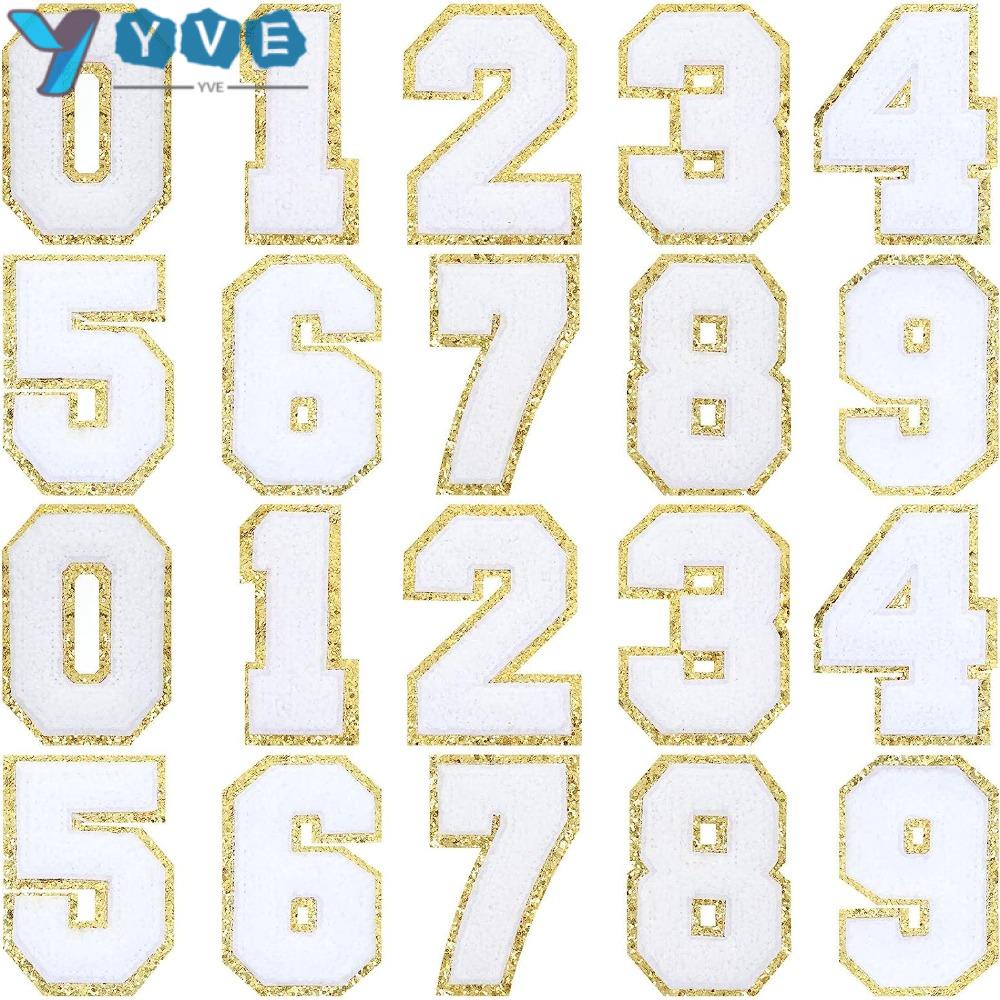 YVE Miếng Vá Ủi Quần Áo Hình Chữ Cái / Số 8cm Bằng Sắt Chenille