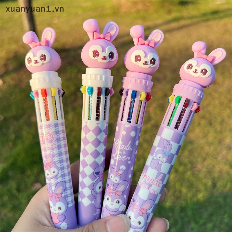 Bút Bi Ngòi 0.7mm 10 Màu Họa Tiết Hoạt Hình Xinh Xắn