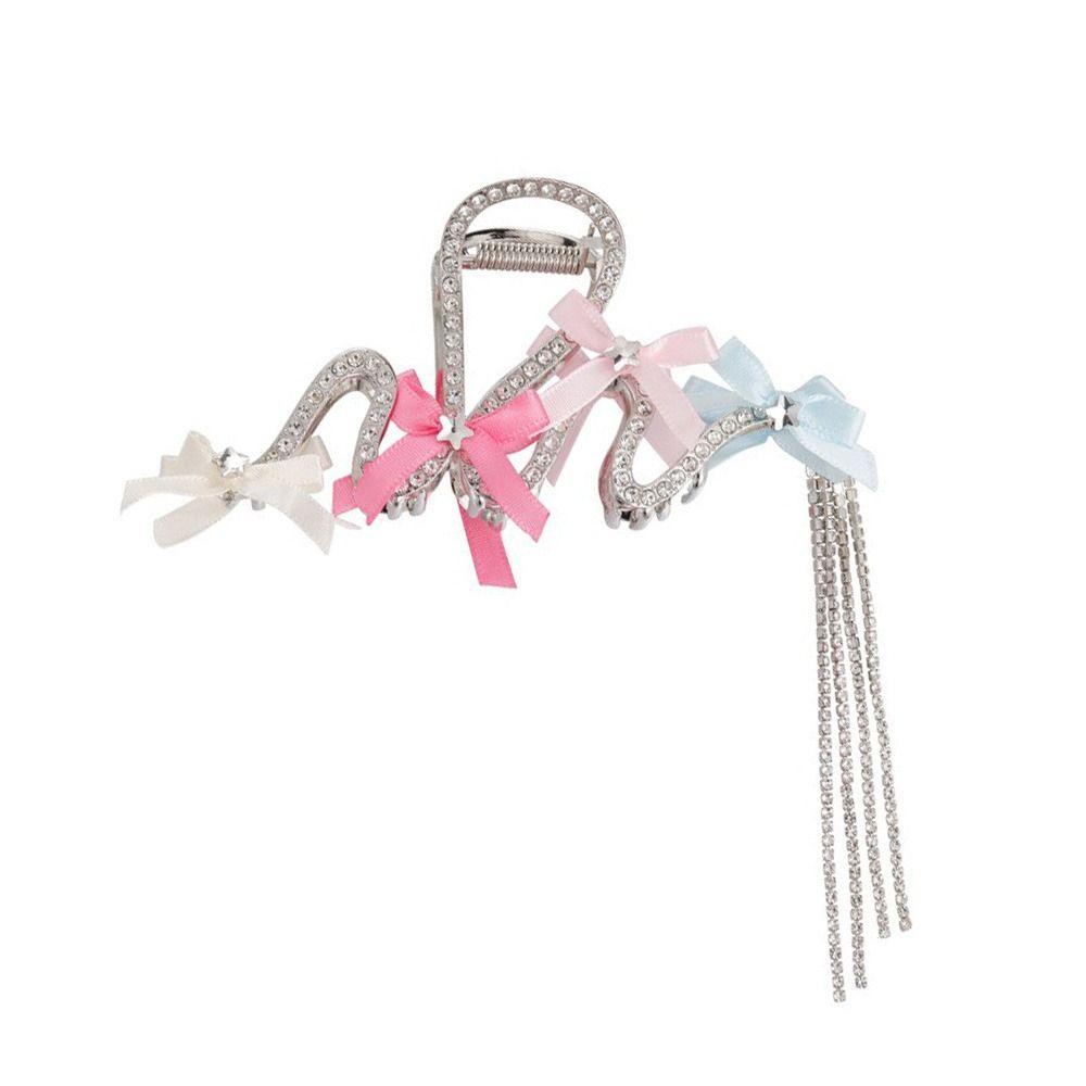 Kẹp Càng Cua Y2K Bằng Hợp Kim Đính Đá Và Nơ Dễ Thương Cho Nữ