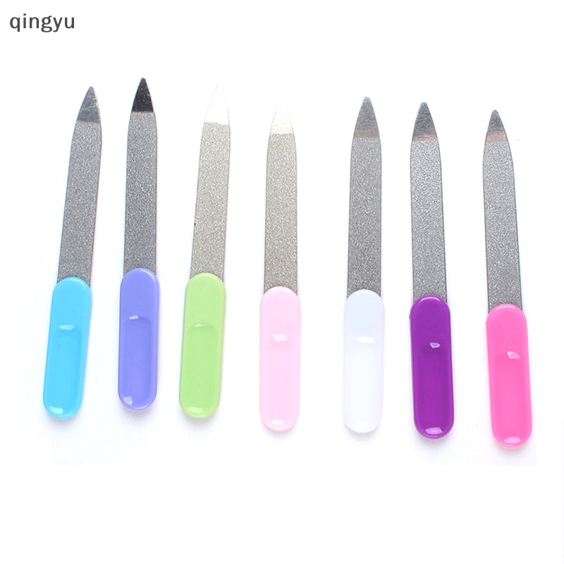 Qingyu Bộ 2 Cây Dũa Móng Tay Bằng Thép Không Gỉ Hai Mặt