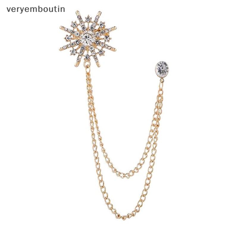 Ghim Cài Áo Hình Ngôi Sao Đính Đá Phối Dây Xích Tua Rua Kiểu Hàn Quốc Cao Cấp Cho Nam Và Nữ