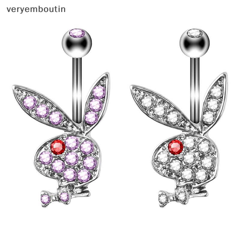 Khuyên Rốn Hình Thỏ Hoạt Hình Bằng Thép Không Gỉ Thời Trang Cho Nữ