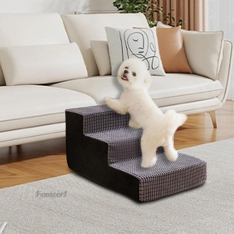 Vỏ Bọc Bậc Cầu Thang 3 Bước Bằng Vải Nhung Chống Trượt Có Thể Giặt Sạch Dành Cho Cún Cưng