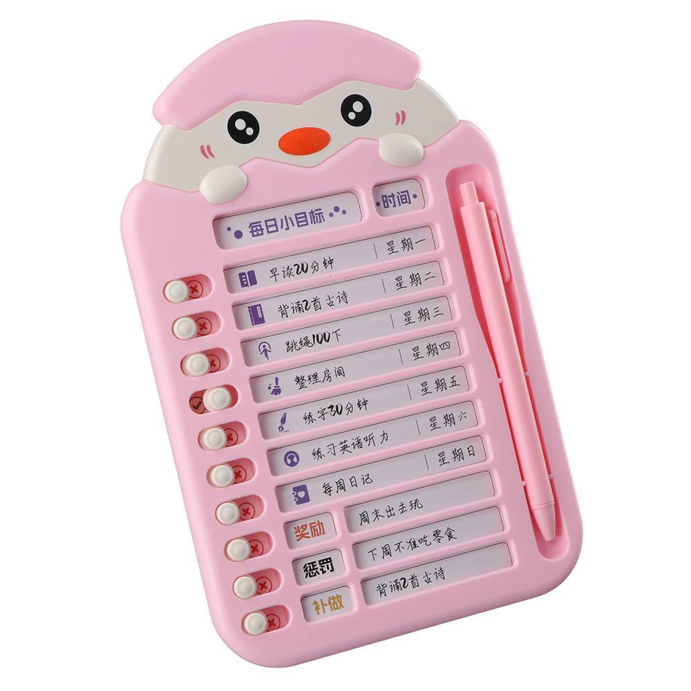 LEISURE Bảng Ghi Chú Lên Kế Hoạch Hàng Ngày Bằng Nhựa Họa Tiết Hoạt Hình Đa Năng Có Thể Tái Sử Dụng