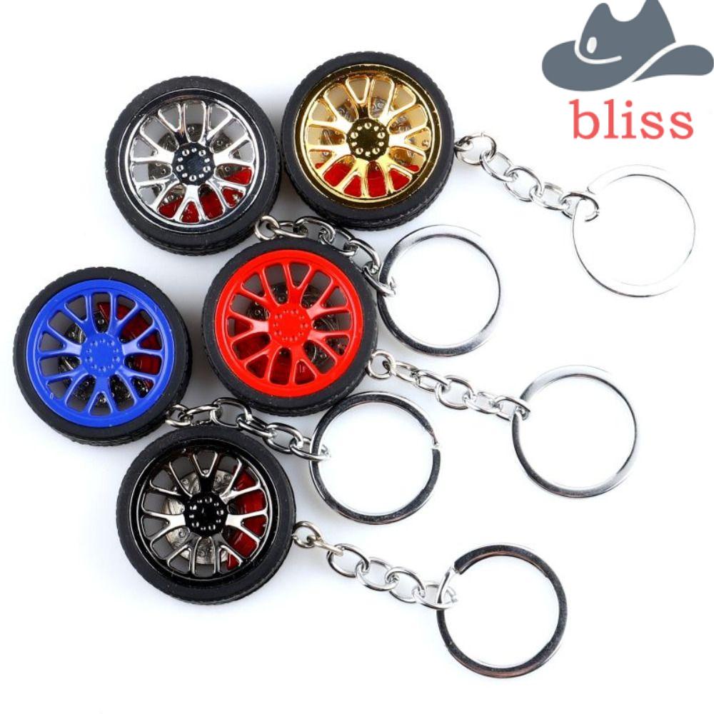 BLISS Móc Khóa Cao Su Vành Bánh Xe Hơi Bằng Silicone