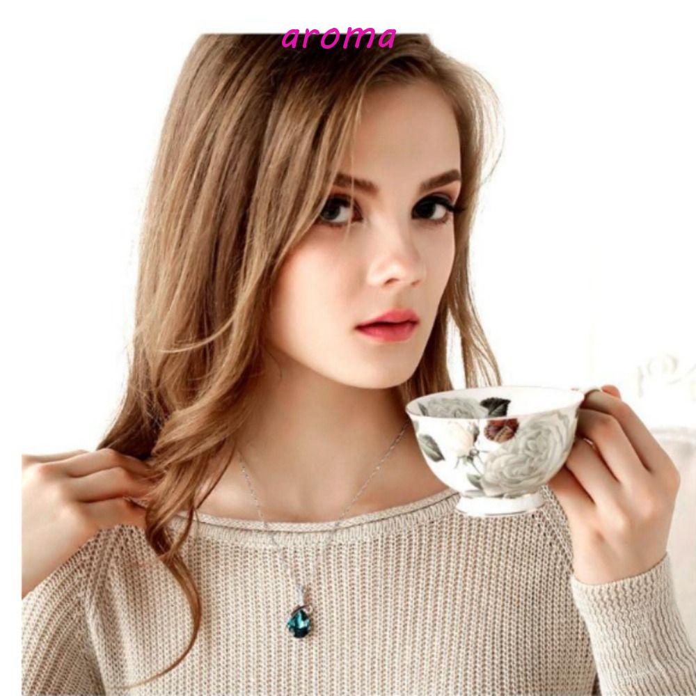 AROMA Bộ Trang Sức Hình Giọt Nước Đính Đá Sang Trọng Cho Nữ