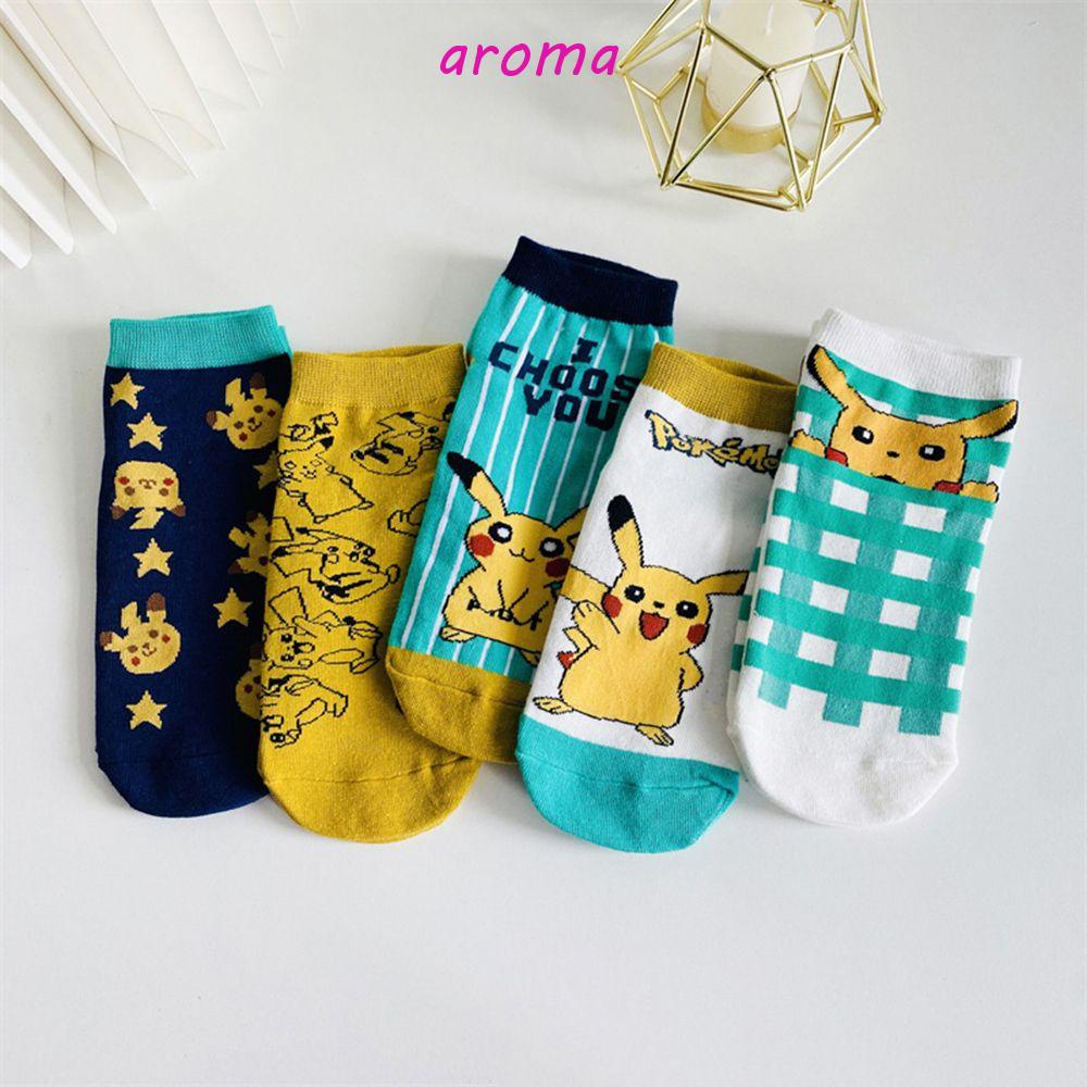 AROMA Vớ Cotton Thoáng Khí Thêu Họa Tiết Động Vật Hoạt Hình Dễ Thương Thời Trang Cho Nữ