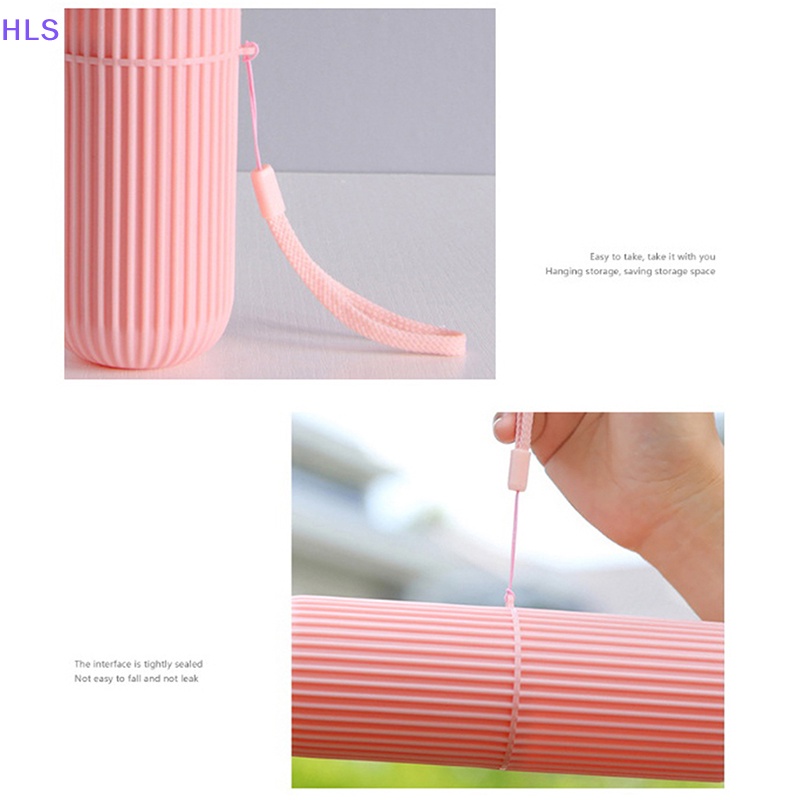 Bộ Cốc Đánh Răng / Cốc Đánh Răng Kẻ Sọc Dọc Kèm Dây Đeo Tiện Dụng Mang Theo Du Lịch