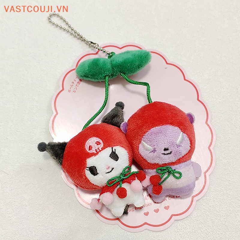 SANRIO Thú Nhồi Bông Hình Quả Cherry / Mèo Hello Kitty / Trái Cherry Trang Trí Balo Đi Học
