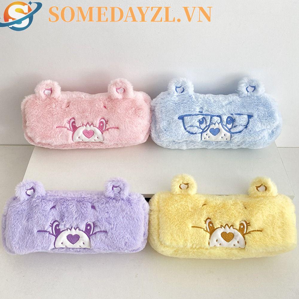 SOMEDAYZL Túi Đựng Mỹ Phẩm / Đồ Trang Điểm Hình Gấu Bông Màu Cầu Vồng Dễ Thương