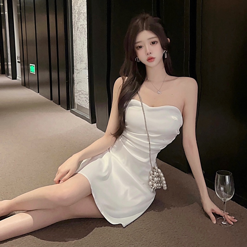 Váy Quấn Ngực Xếp Ly Quyến Rũ Phong Cách Mỹ Mùa Hè Mới