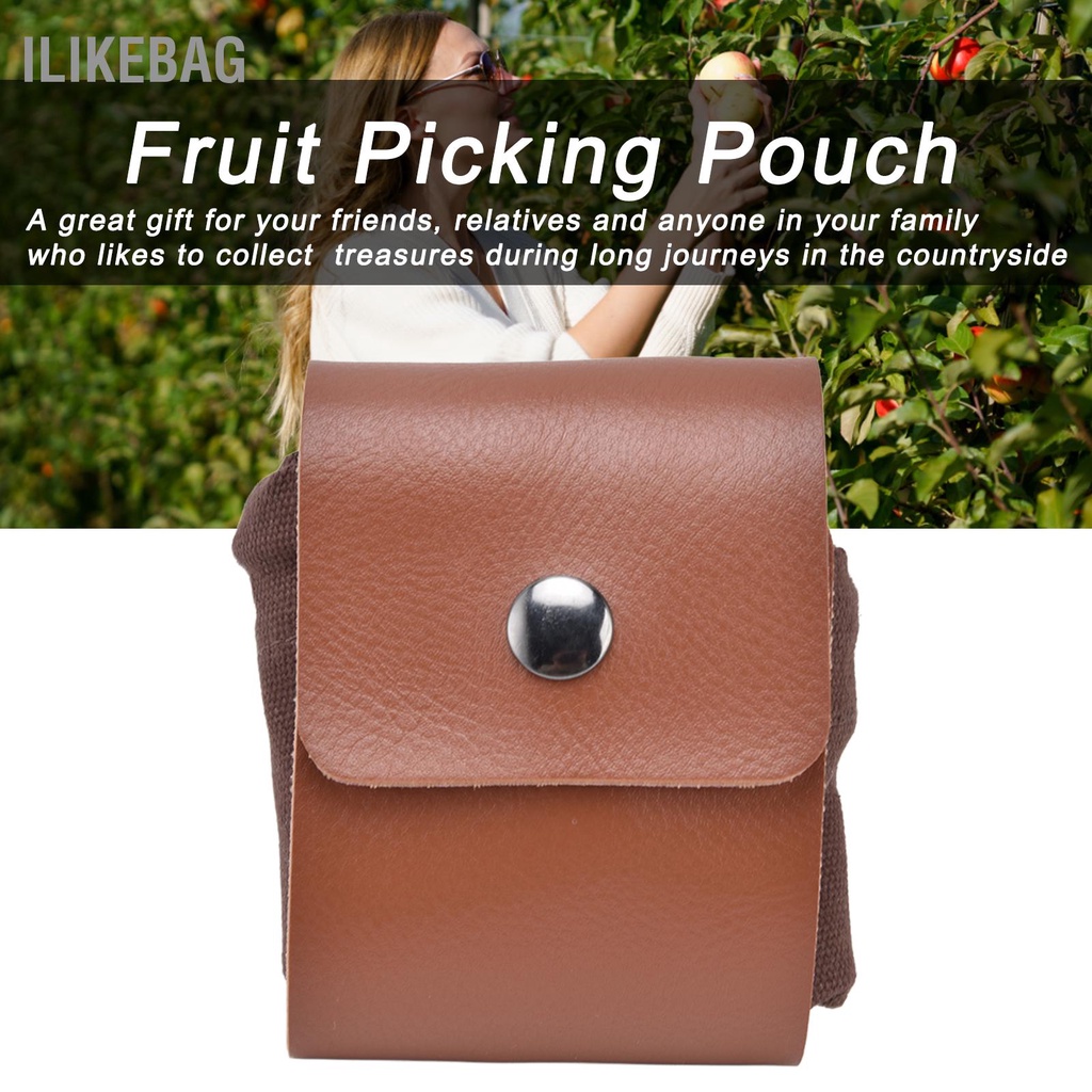 Ilikebag Túi hái trái cây treo thắt lưng Chất liệu vải PU Phong cách gấp Tiết kiệm không gian tìm kiếm dây đai