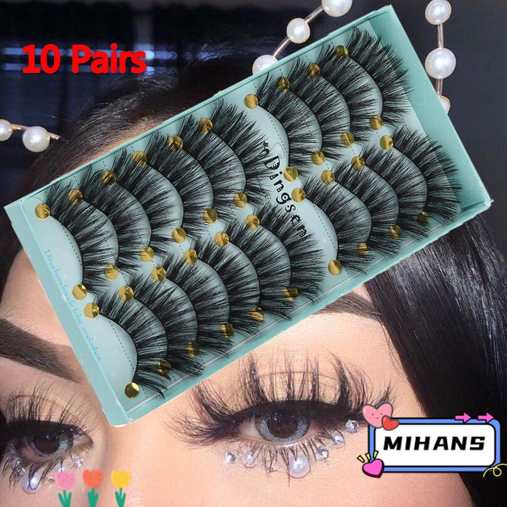 MIH Set 10 Cặp Lông Mi Giả 3D Trang Điểm Làm Đẹp Cho Nữ