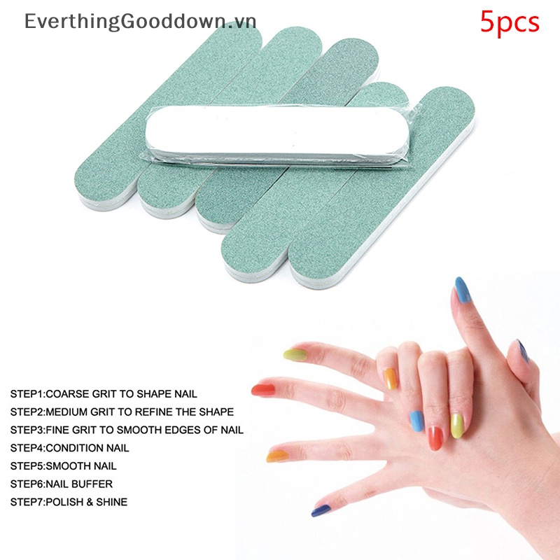 Bộ 5 Cây Dũa Móng Tay Hình Khối Mini Bằng Bọt Biển Tiện Dụng