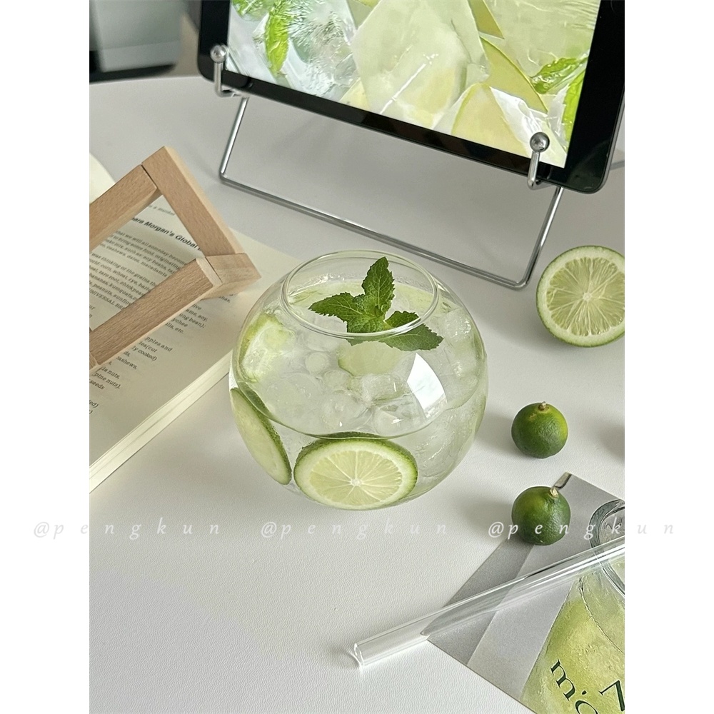 Cốc Thủy Tinh Uống Rượu / Cà Phê Cảm Giác Chạm Cao Thiết Kế Niche Phong Cách ins Mùa Hè Cho Nữ