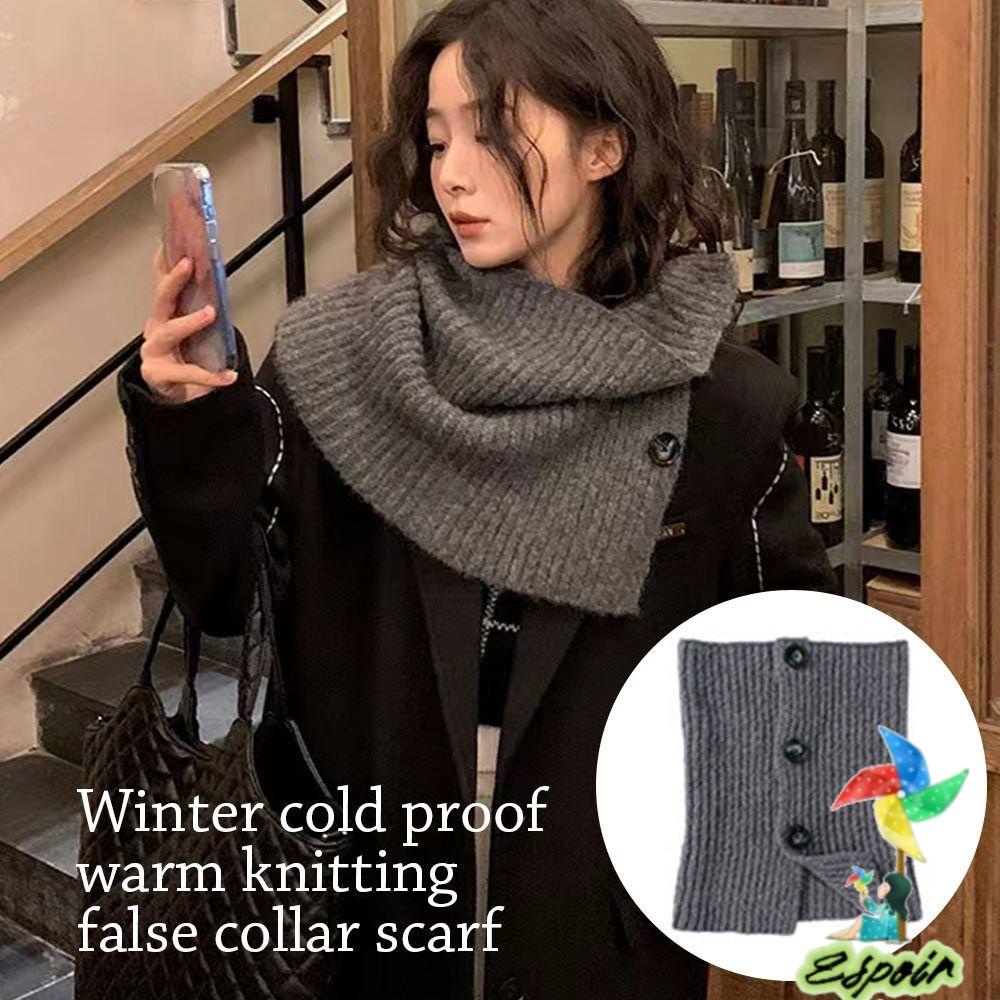ESPO Cổ Áo Giả Dệt Kim Ấm Áp Xinh Xắn Cho Nữ