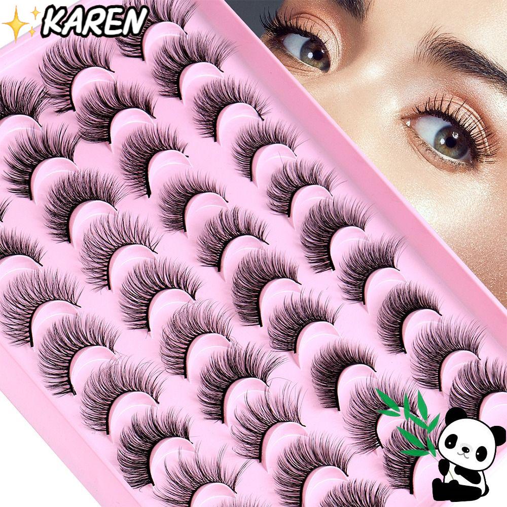KAREN Set 20 Cặp Lông Mi Giả Dài Và Dày Tự Nhiên