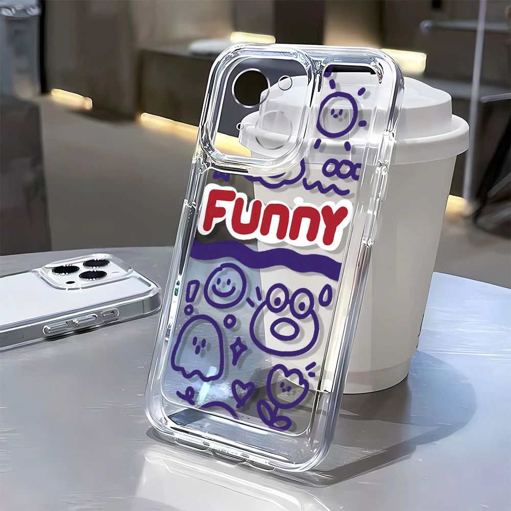 Ốp Điện Thoại Mềm Họa Tiết Hoạt Hình Graffiti Bảo Vệ Toàn Diện Cho Iphone 12 7 8p 11 13 14Promax XCF9
