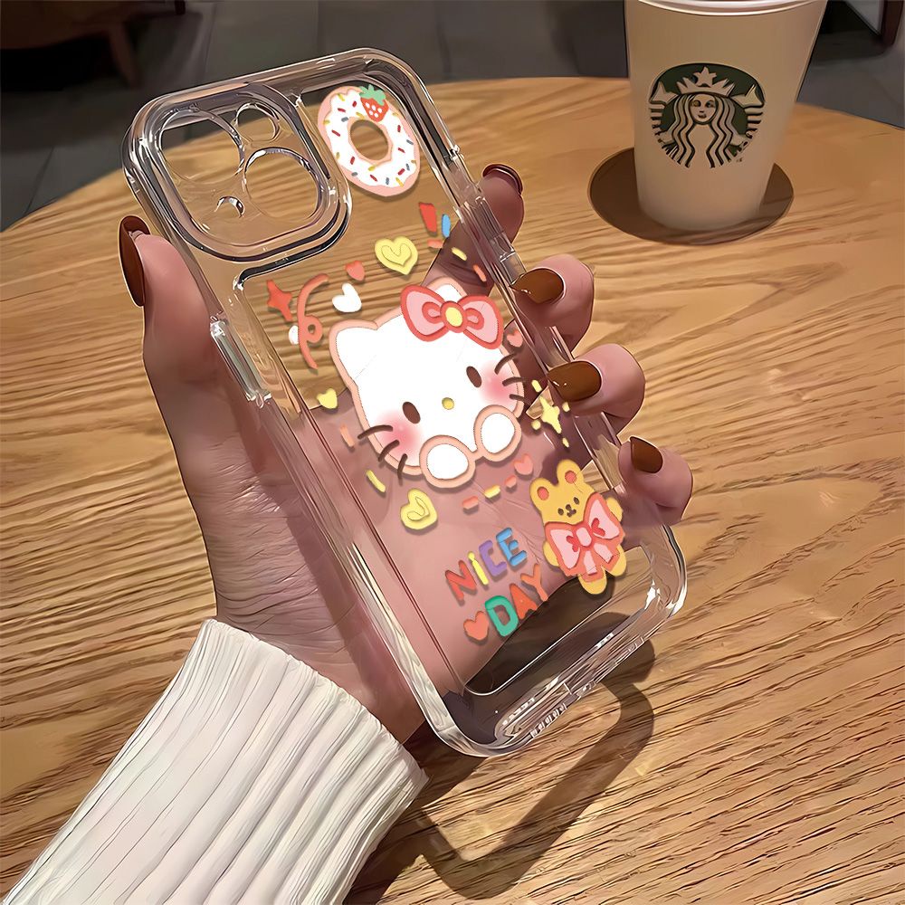 Ốp Điện Thoại Dẻo Họa Tiết Hoạt Hình Hello Kitty Dễ Thương Cho iPhone14Pro11 87 13 Sxxxa
