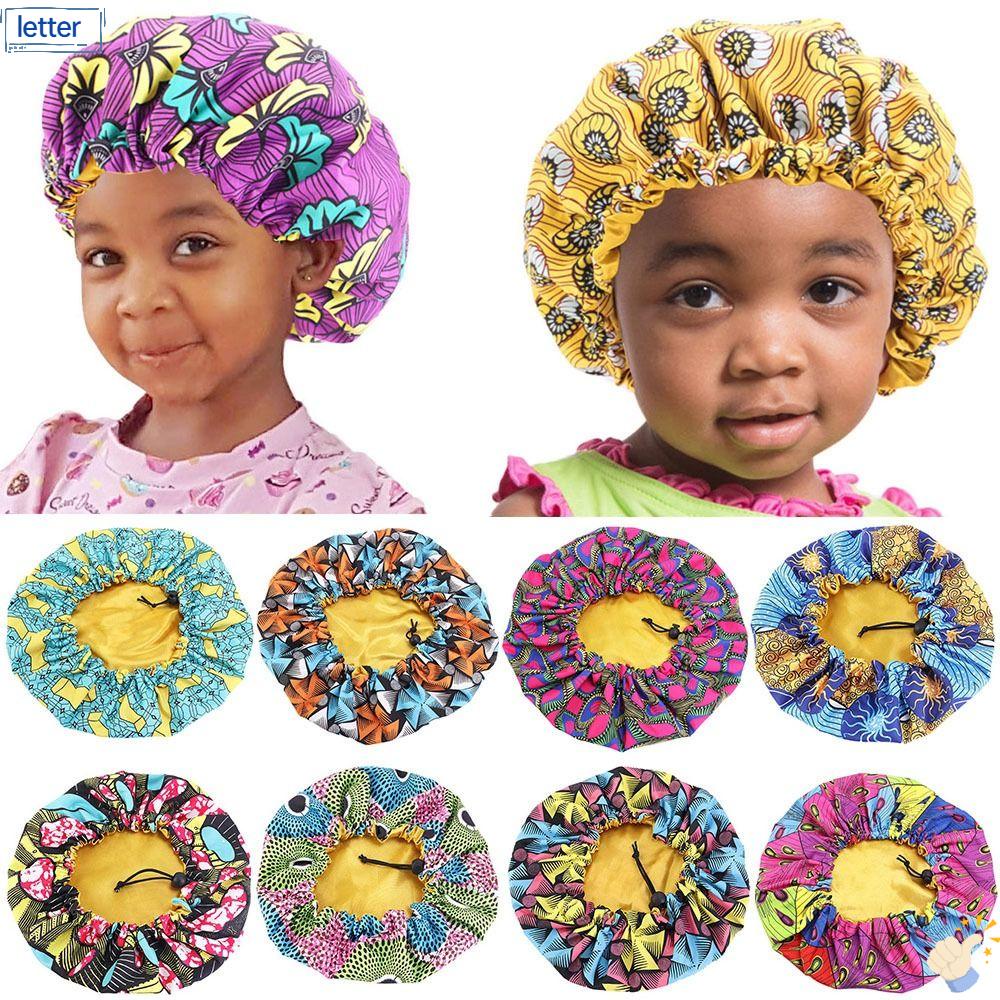 LET Mũ Trùm Đầu Vải Satin Co Giãn Thời Trang Đi Ngủ Cho Bé