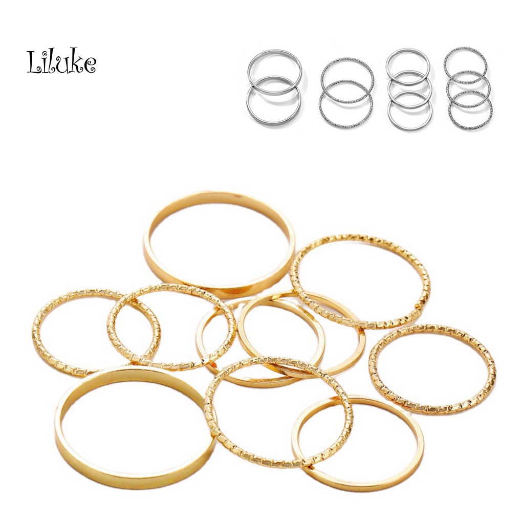 Bộ 10 Nhẫn Đeo Tay Màu Sắc Xinh Xắn Cho Nam Và Nữ