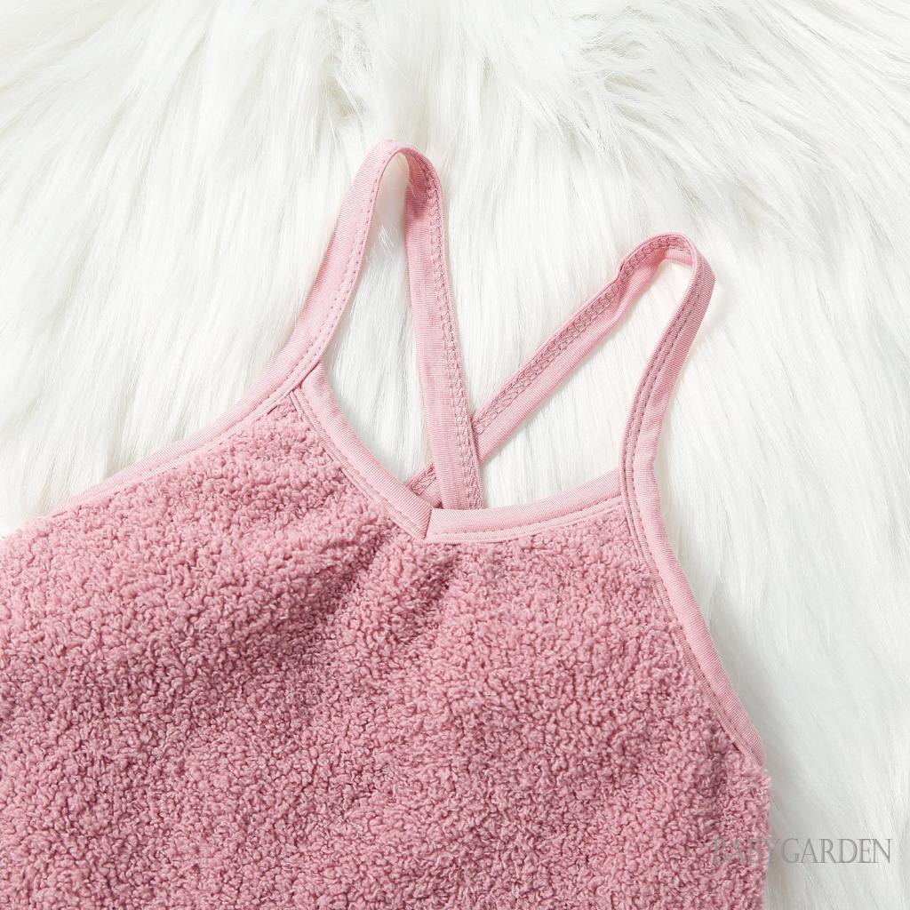 Set Đồ Gồm Áo Khoác Tay Dài Trước Và Áo Hai Dây Và Quần Ngắn Dành Cho Bé Gái 3-6 Tuổi