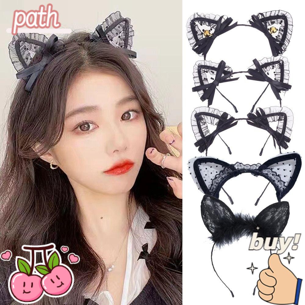 PATH Cài Tóc Tai Mèo Phối Ren Thời Trang Gợi Cảm Cho Nữ