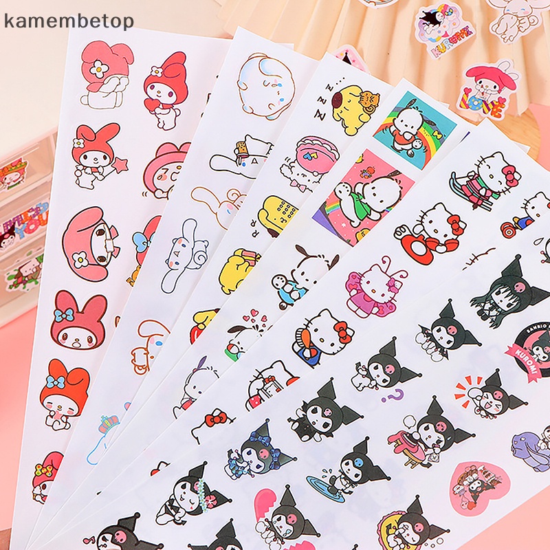 Bộ 4 Miếng Dán Trang Trí Sổ Tay Hình Anime Kulomi Pacha Dog HelloKitty Tamagwei Dễ Thương