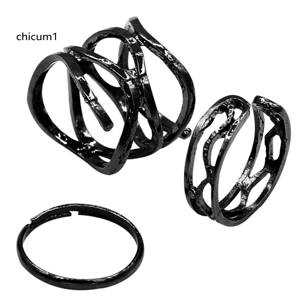 Nhẫn Đeo Khớp Ngón Tay Màu Đen Phong Cách Vintage Tinh Tế Có Thể Điều Chỉnh