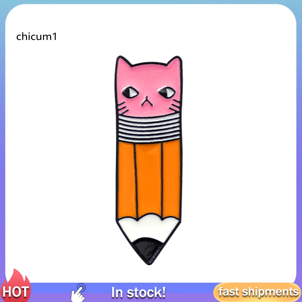 Ghim Cài Ba Lô / Balo Hình Mặt Mèo Bằng Kim Loại Tráng Men Dễ Thương