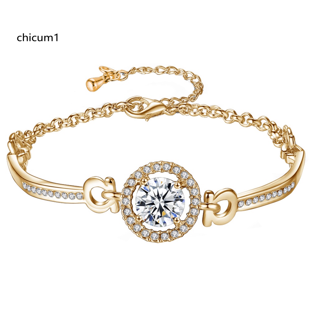 Vòng Tay CC Đính Đá Zircon Sang Trọng Cho Nữ