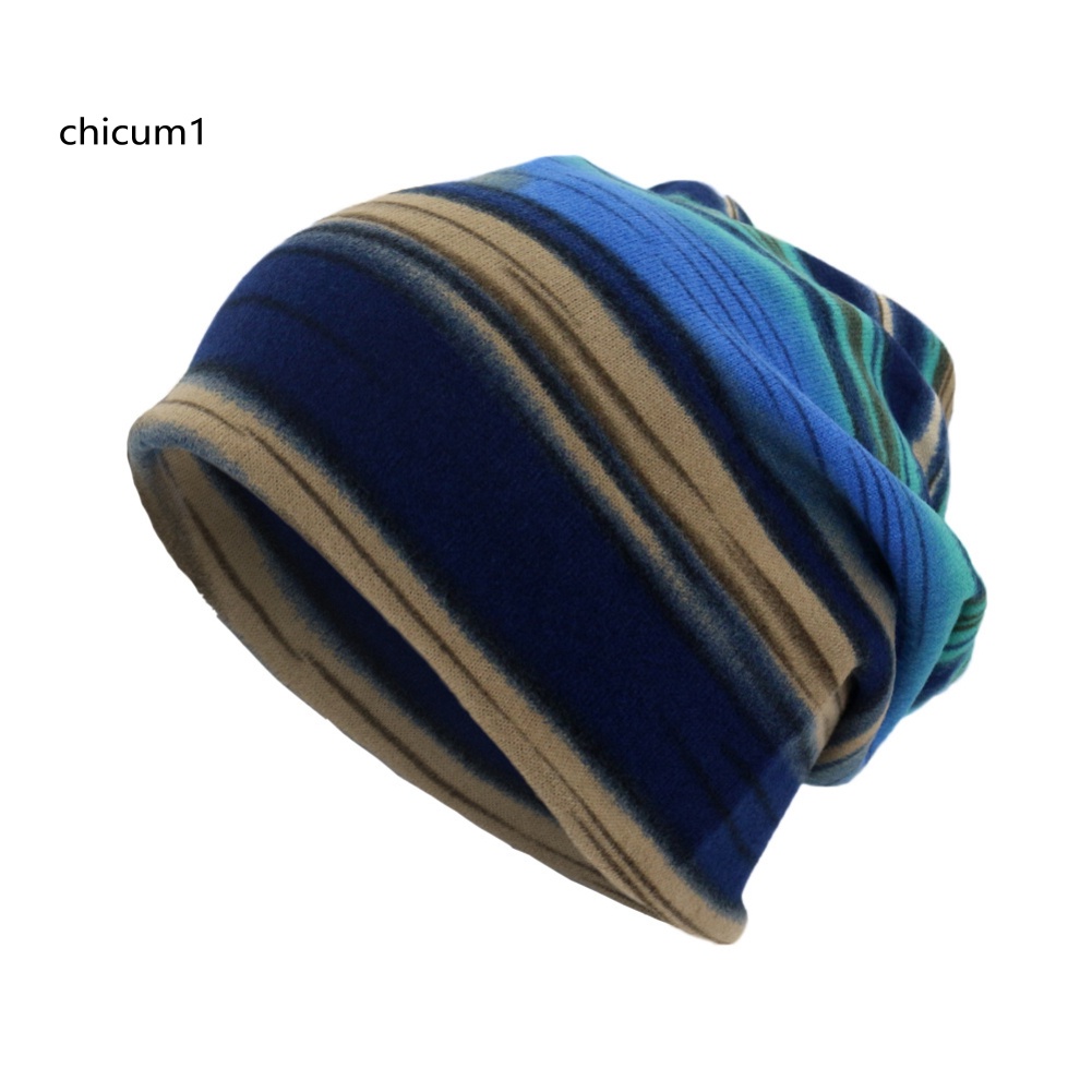 Mũ Beanie Kiêm Khăn Choàng Cổ 2 Trong 1 Kẻ Sọc Thời Trang Mùa Đông Cho Nam Và Nữ