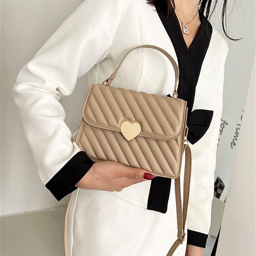 SOFTNESS Túi Đeo Chéo Vai Bằng Da PU Màu Trơn Sành Điệu Để Đi Ra Ngoài