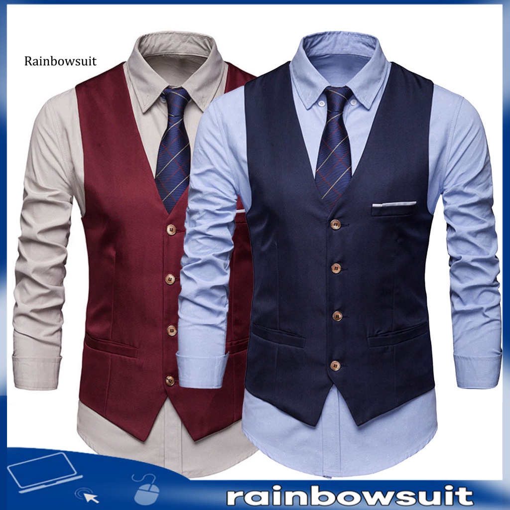 Áo Ghi Lê Màu Trơn Có Túi Tháo Rời Được Phong Cách Doanh Nhân Thời Trang Cho Nam