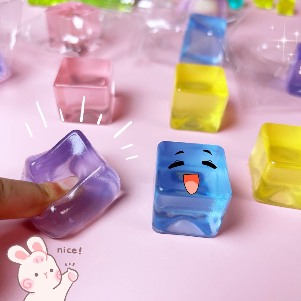 Đồ Chơi Nắn Bóp Đàn Hồi Giảm Stress Hình Khối Băng Mềm