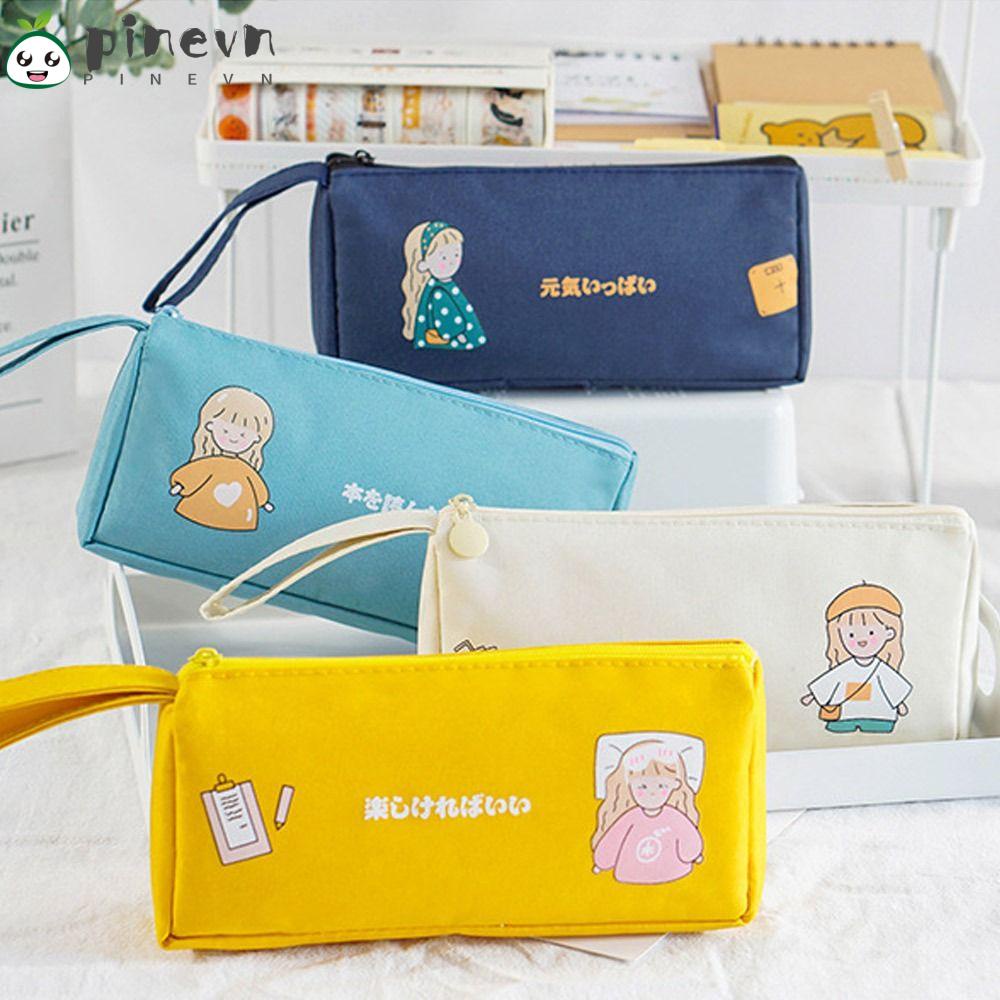 PINEVN Túi Đựng Bút Chì Cỡ Lớn Họa Tiết Hoạt Hình Dễ Thương