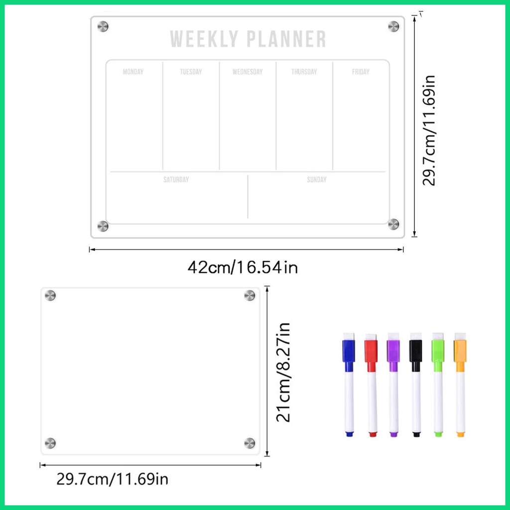 Bảng Trắng Ghi Chú Từ Tính Bằng Acrylic Nhỏ Gọn Cho Jwvn