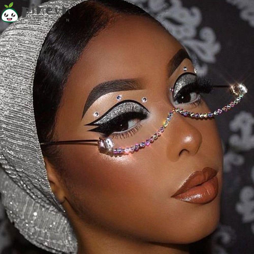 PINEVN Gọng Kính Kim Loại Đính Đá Nhiều Màu Sắc