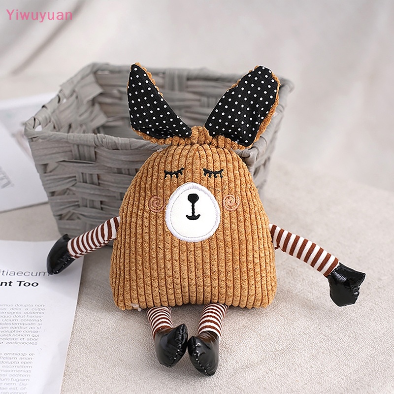 < Yiwuyuan > Móc Chìa Khóa Thỏ Nhồi Bông Mềm Mại Dễ Thương Hình Tam Giác / Thỏ Hoạt Hình Trang Trí Ba Lô /