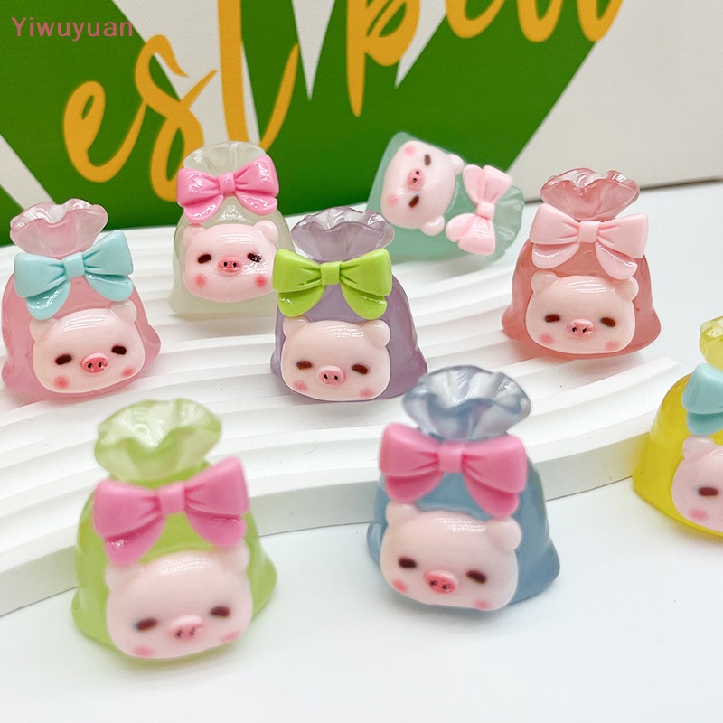< Yiwuyuan > Mặt Dây Chuyền Hình Heo Hoạt Hình Dạ Quang Trang Trí Điện Thoại Di Động Mini May Mắn Bằng Nhựa Resin Mới DIY
