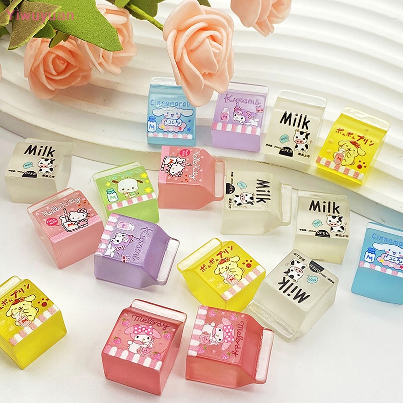 &lt; Yiwuyuan &gt; 10 Miếng Dán Trang Trí Điện Thoại Hình Hộp Sữa Hoạt Hình Kawaii DIY
