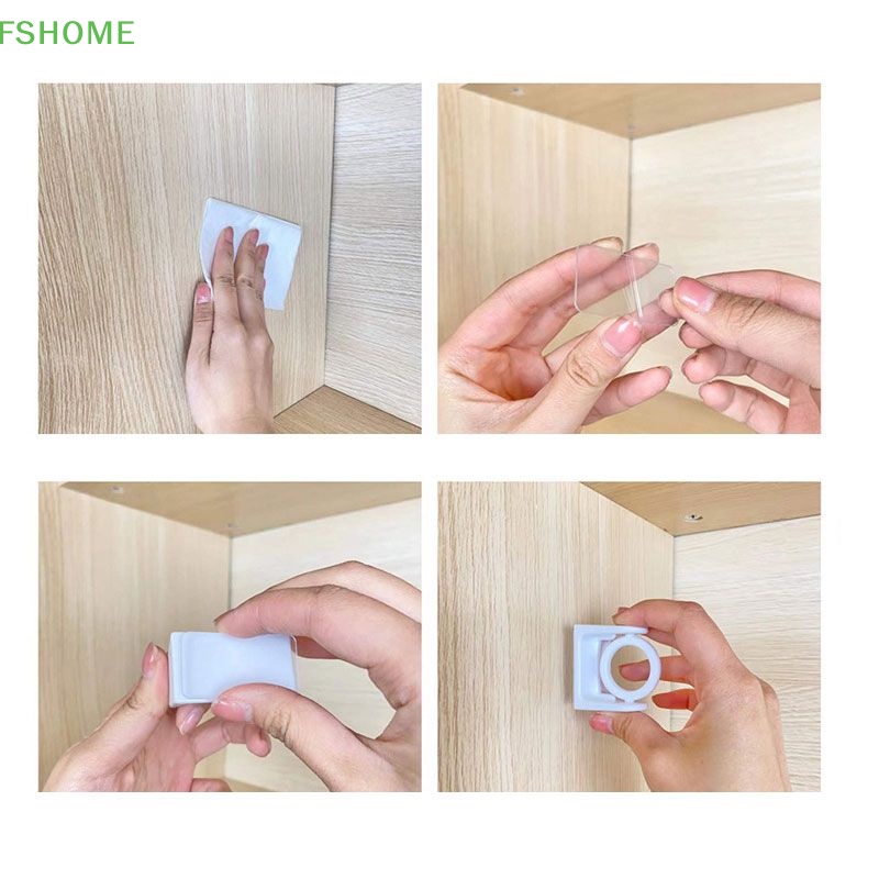 Bộ 2 Thanh Treo Rèm Cửa Dán Tường Trong Suốt Điều Chỉnh Được Tiện Lợi