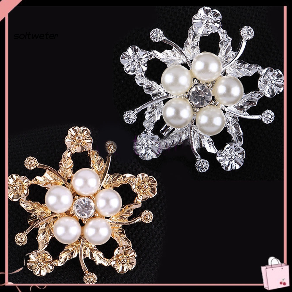 Ghim Cài Áo Hình Hoa Đính Ngọc Trai Nhân Tạo Thời Trang