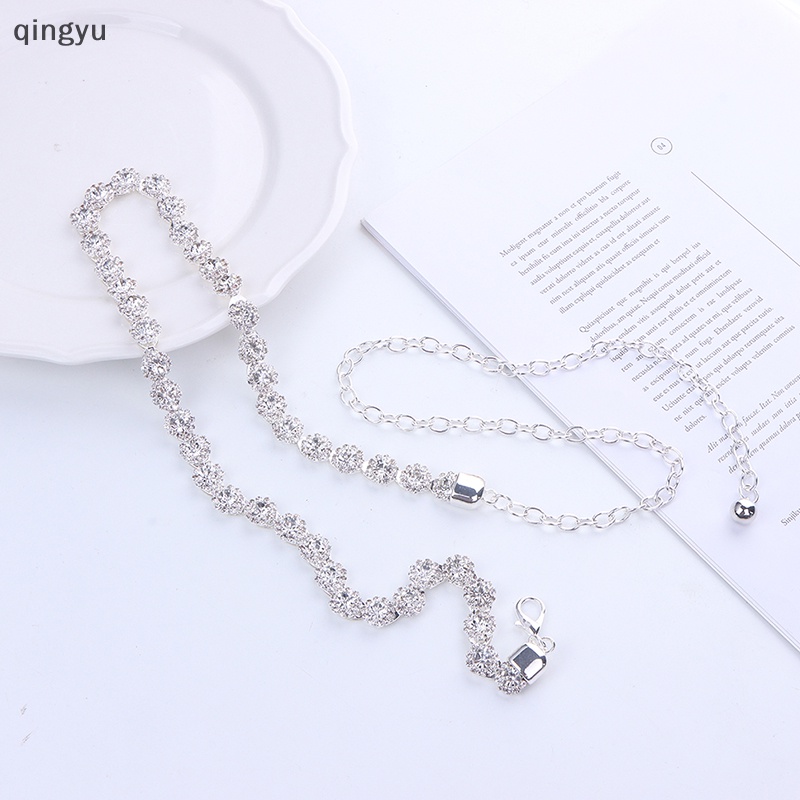 Thắt Lưng Dây Xích Trong Suốt Đính Đá Trang Trí Mới Cho Nữ