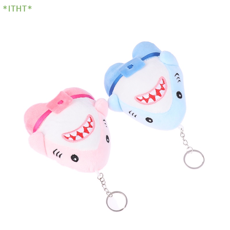 1 Móc Khóa Hình Cá Mập Nhồi Bông Răng To Sáng Tạo Cho Ba Lô / Túi Xách Mới