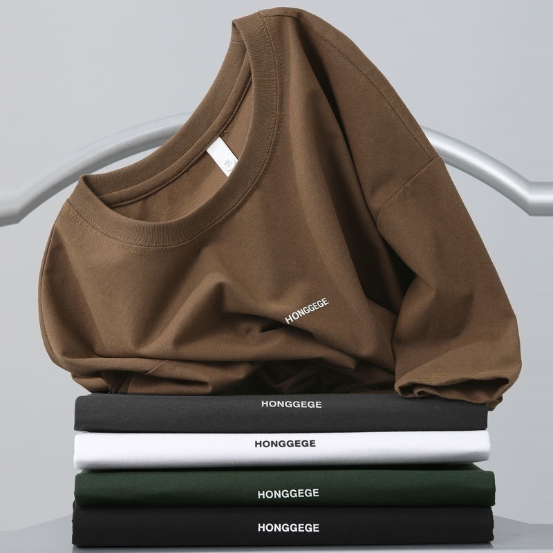 Áo Thun 100% Cotton Tay Ngắn Cổ Tròn Thoải Mái Thời Trang Mùa Hè Cho Nam Giới Có 5 Màu Size M-5XL