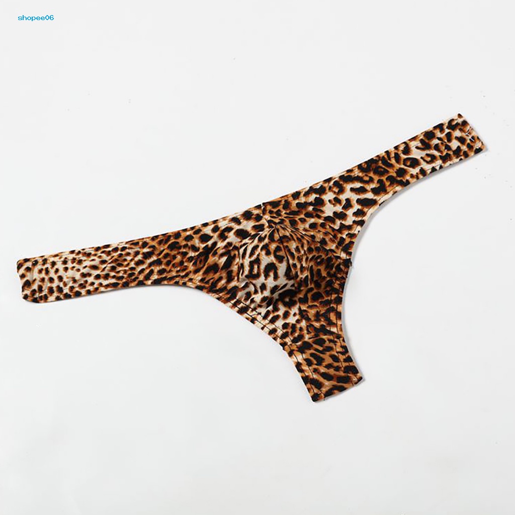 Quần Lót Chữ T Thoáng Khí In Họa Tiết Da Báo Quyến Rũ Cho Nam