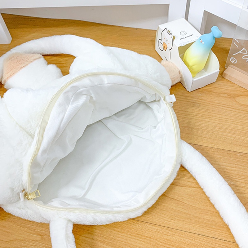 Túi xách đeo vai TENDER AFTERNOONS sức chứa lớn vải lông nhung hoạt hình dễ thương thời trang cho nữ