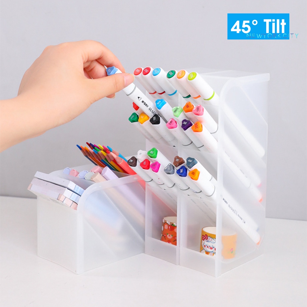 Giá Đỡ Bút Chì Trang Điểm NY-Pen 45 Độ Bằng Nhựa Trong Suốt Đa Năng