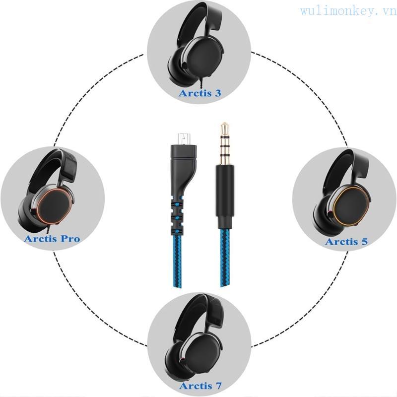 Dây Cáp Bện Nylon Nối Dài Cho Tai Nghe Arctis 3 5 7 Pro